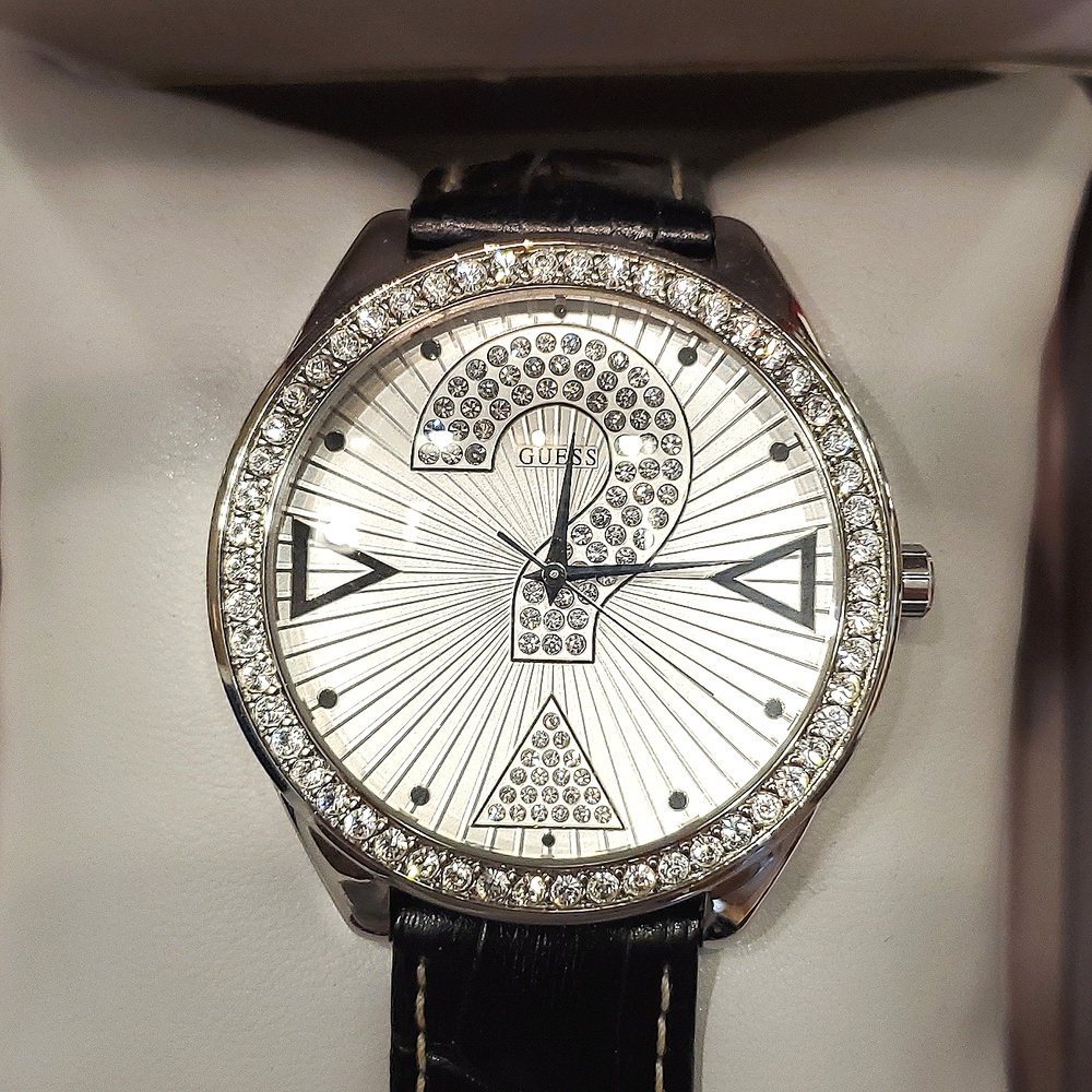 GUESS Silver Crystal-Embellished Watch